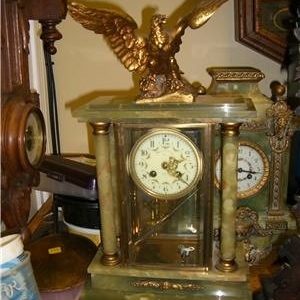 French Bronze and Onyx cased Clock (1266)